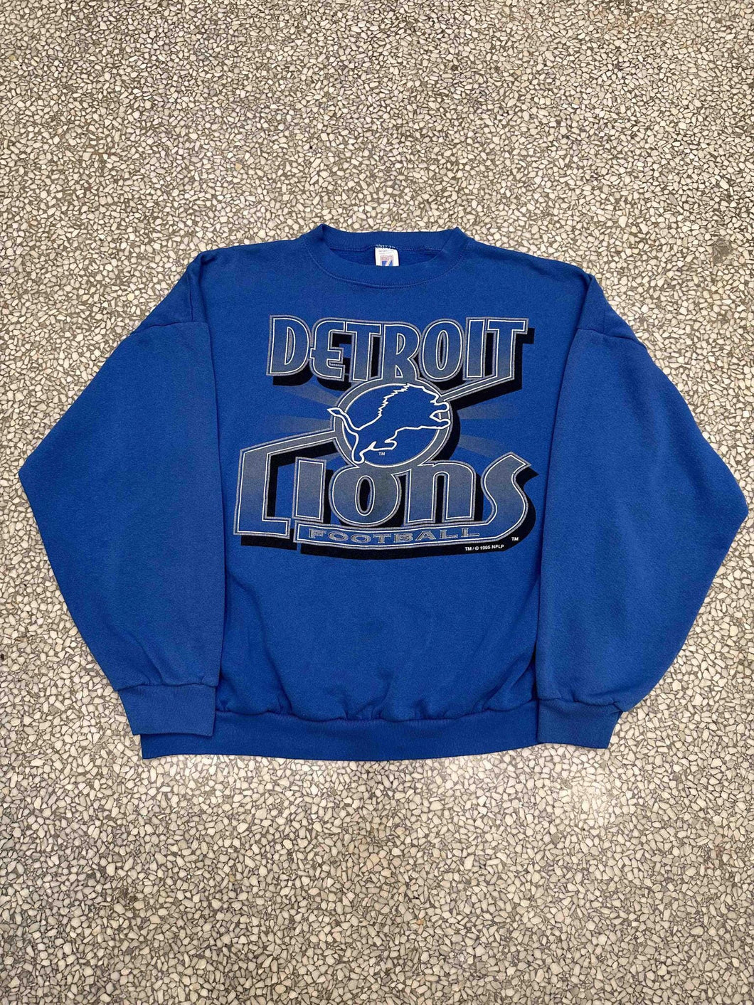 Detroit Lions Vintage 1995 Logo 7 Crewneck Faded Blue ABC Vintage 