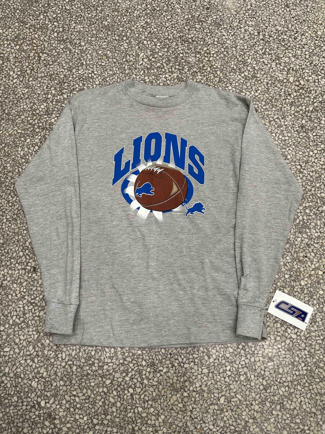 Detroit Lions Vintage 1996 Football L/S Tee Grey ABC Vintage 