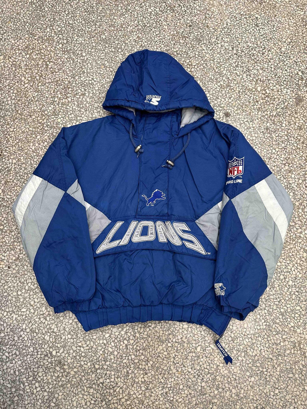 Detroit Lions Vintage 90s Hooded Anorak Puffer Starter Jacket ABC Vintage 