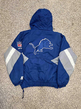 Load image into Gallery viewer, Detroit Lions Vintage 90s Hooded Anorak Puffer Starter Jacket ABC Vintage 