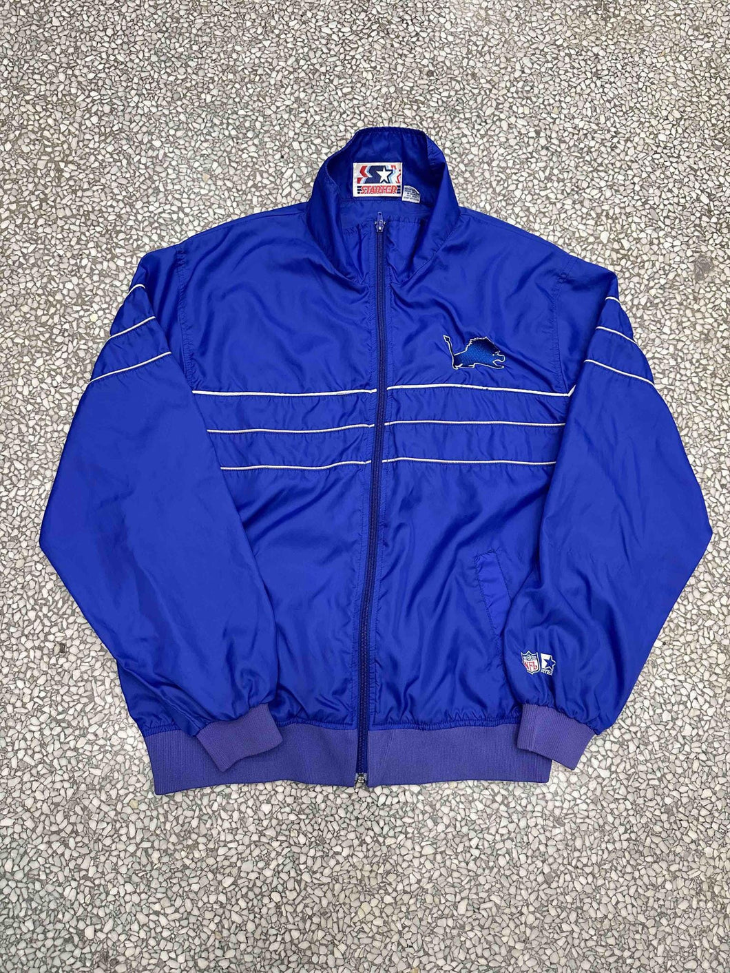 Detroit Lions Vintage 90s Starter Windbreaker Jacket Overdyed Blue ABC Vintage 