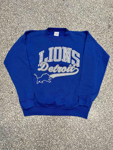 Detroit Lions Vintage 90s Tultex Crewneck Faded Blue ABC Vintage 