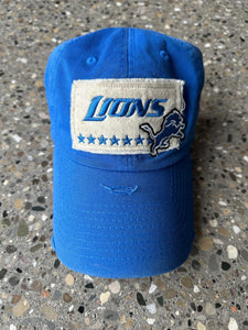 Detroit Lions Vintage Fleece Patch Dad Hat Faded Blue ABC Vintage 