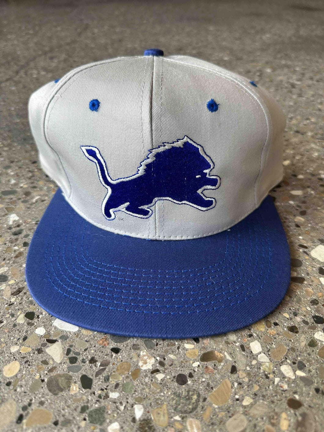 Detroit Lions Vintage OG Lion Logo Snapback Grey Blue ABC Vintage 