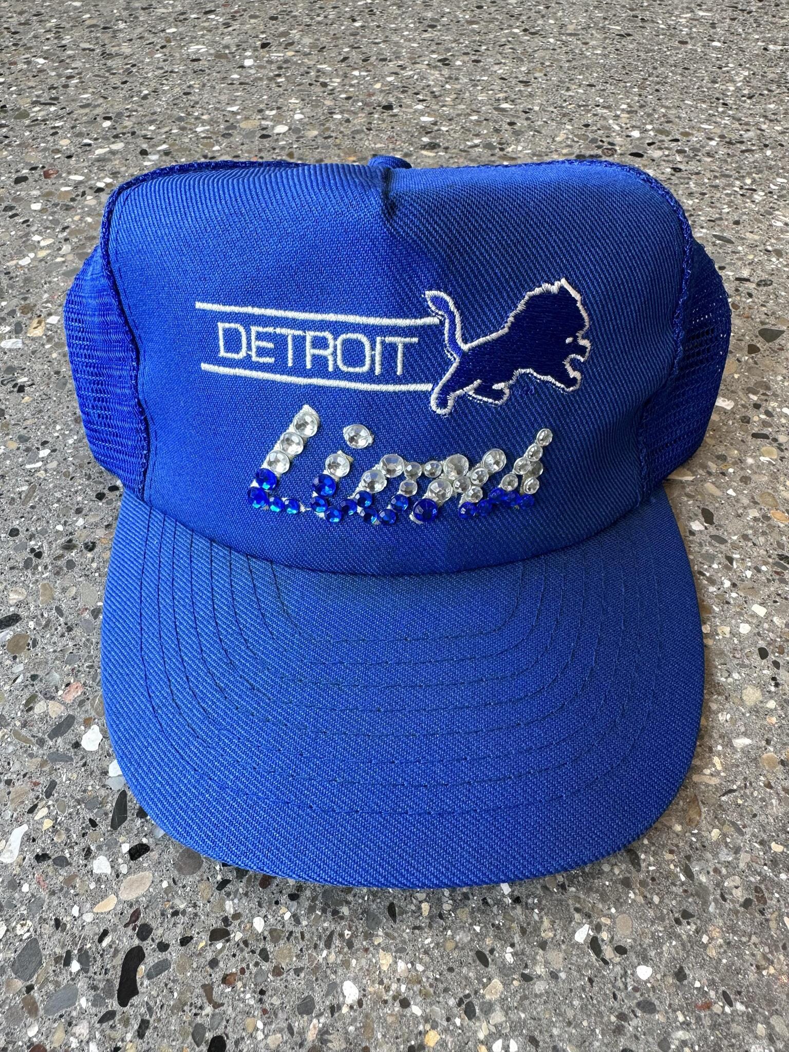 Detroit Lions Vintage Rhinestone Trucker Hat