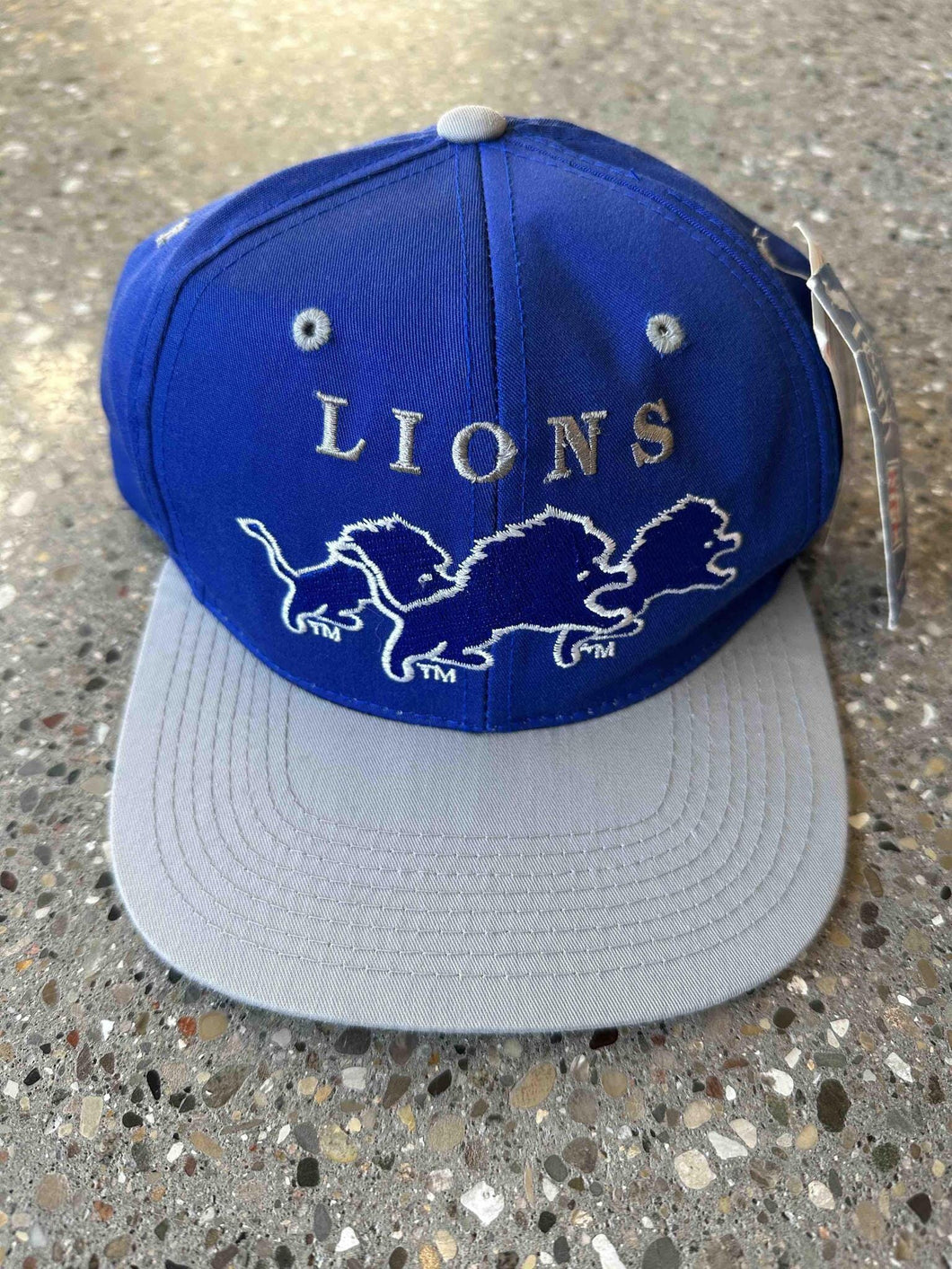 Detroit Lions Vintage Triple Lion Logo 7 Snapback Blue Grey ABC Vintage 