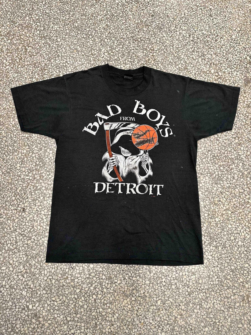 Detroit Pistons Vintage 1989 Bad Boys Reaper OG Faded Black ABC Vintage 
