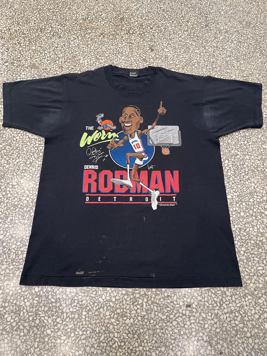 Detroit Pistons Vintage 1989 Dennis Rodman The Worm Black ABC Vintage 