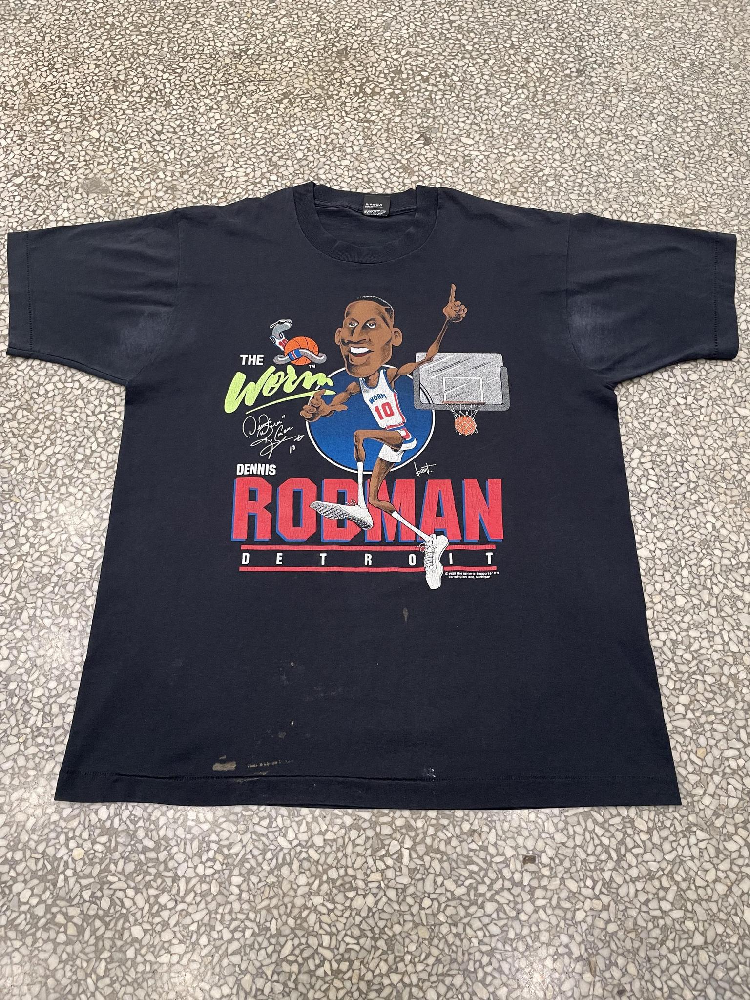 Detroit Pistons Vintage 1989 Dennis Rodman The Worm Faded Black – ABC  Vintage