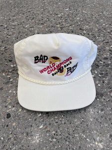 Detroit Pistons Vintage 1990 Bad Boys Back To Back World Champions Hat White ABC Vintage 