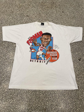 Detroit Pistons Vintage 1990 Dennis Rodman Defensive Player of The Year ABC Vintage 