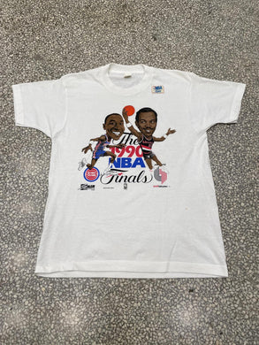 Detroit Pistons Vintage 1990 NBA Finals Pistons Isiah Thomas vs Trailblazers Clyde Drexler ABC Vintage 