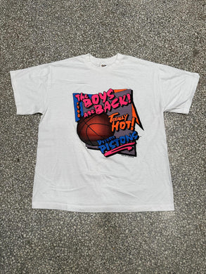 Detroit Pistons Vintage 1990 The Boys Are Back Totally Hot Neon Colors Faded White ABC Vintage 