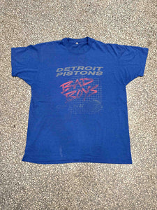 Detroit Pistons Vintage 80s Bad Boys of The NBA Paper Thin Faded Blue ABC Vintage 