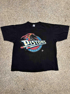 Detroit Pistons Vintage 90s OG Horse Logo Faded Black ABC Vintage 