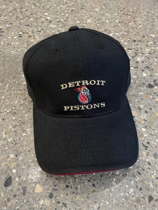 Detroit Pistons Vintage Old Logo Dad Hat Black ABC Vintage 