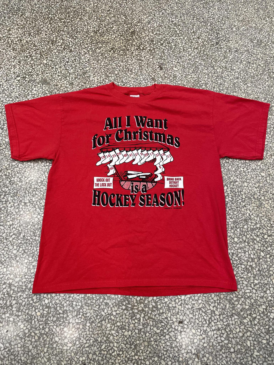 Detroit Red Wings All I Want For Christmas Is A Hockey Season Vintage ABC Vintage 