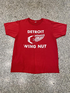 Detroit Red Wings Vintage 1988 Wing Nut Faded Red ABC Vintage 