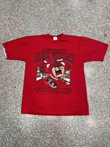 Detroit Red Wings Vintage 1991 Taz Does Hockey Red ABC Vintage 