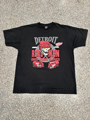 Detroit Red Wings Vintage 1994 Real Men Drop Their Gloves Black ABC Vintage 