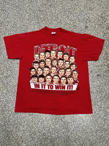 Detroit Red Wings Vintage 1996 Playoffs In It To Win It Faded Red ABC Vintage 