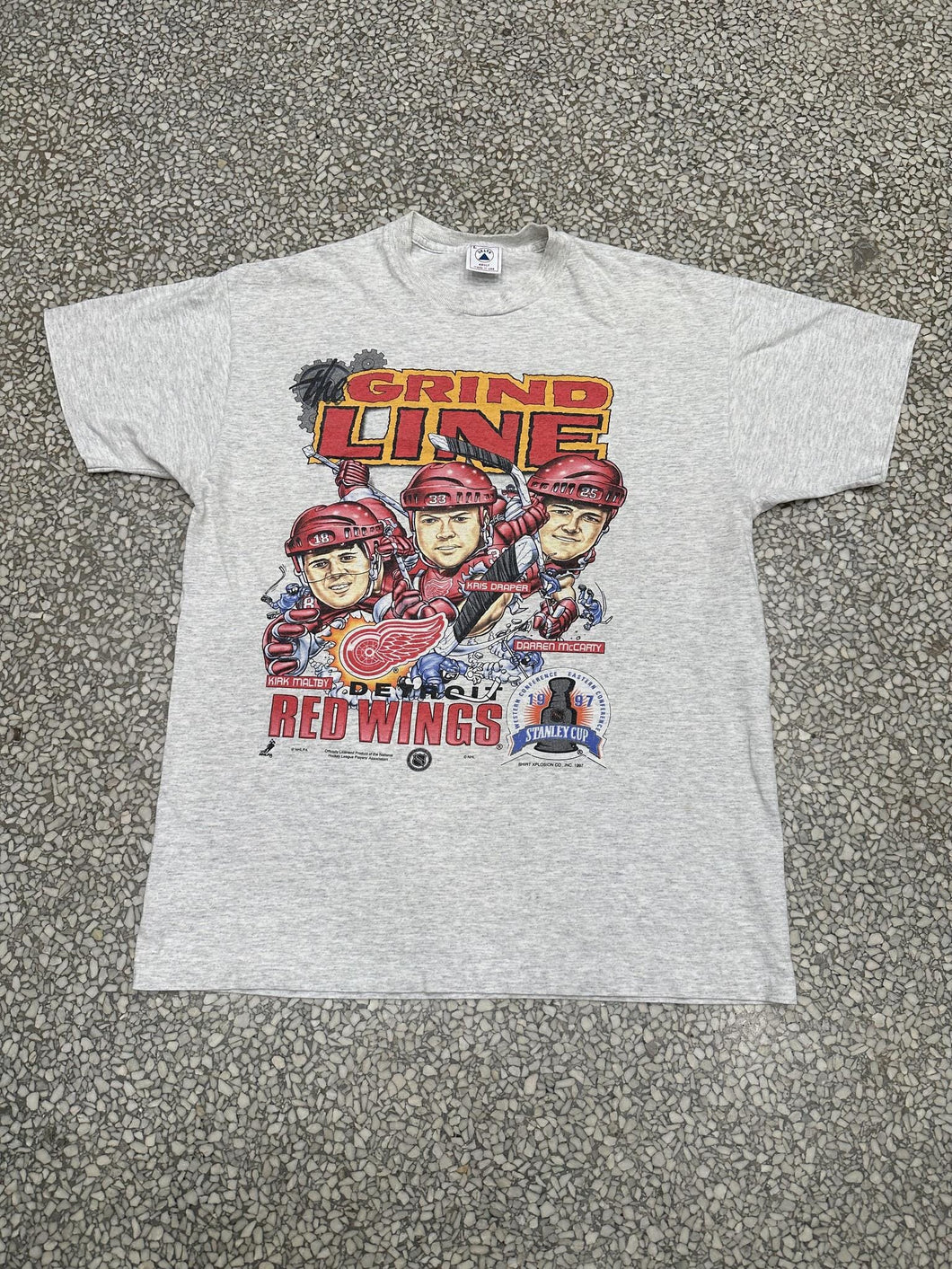 Detroit Red Wings Vintage 1997 Grind Line Faded Grey ABC Vintage 