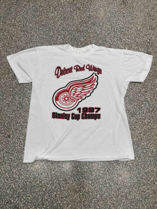 Detroit Red Wings Vintage 1997 Stanley Cup Champs Paper Thin White ABC Vintage 