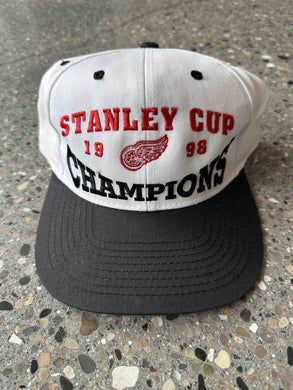Detroit Red Wings Vintage 1998 Stanley Cup Champions Snapback White Black ABC Vintage 