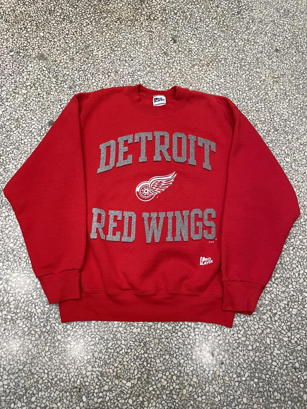 Detroit Red Wings Vintage 90s Cement Pro Player Crewneck Red ABC Vintage 