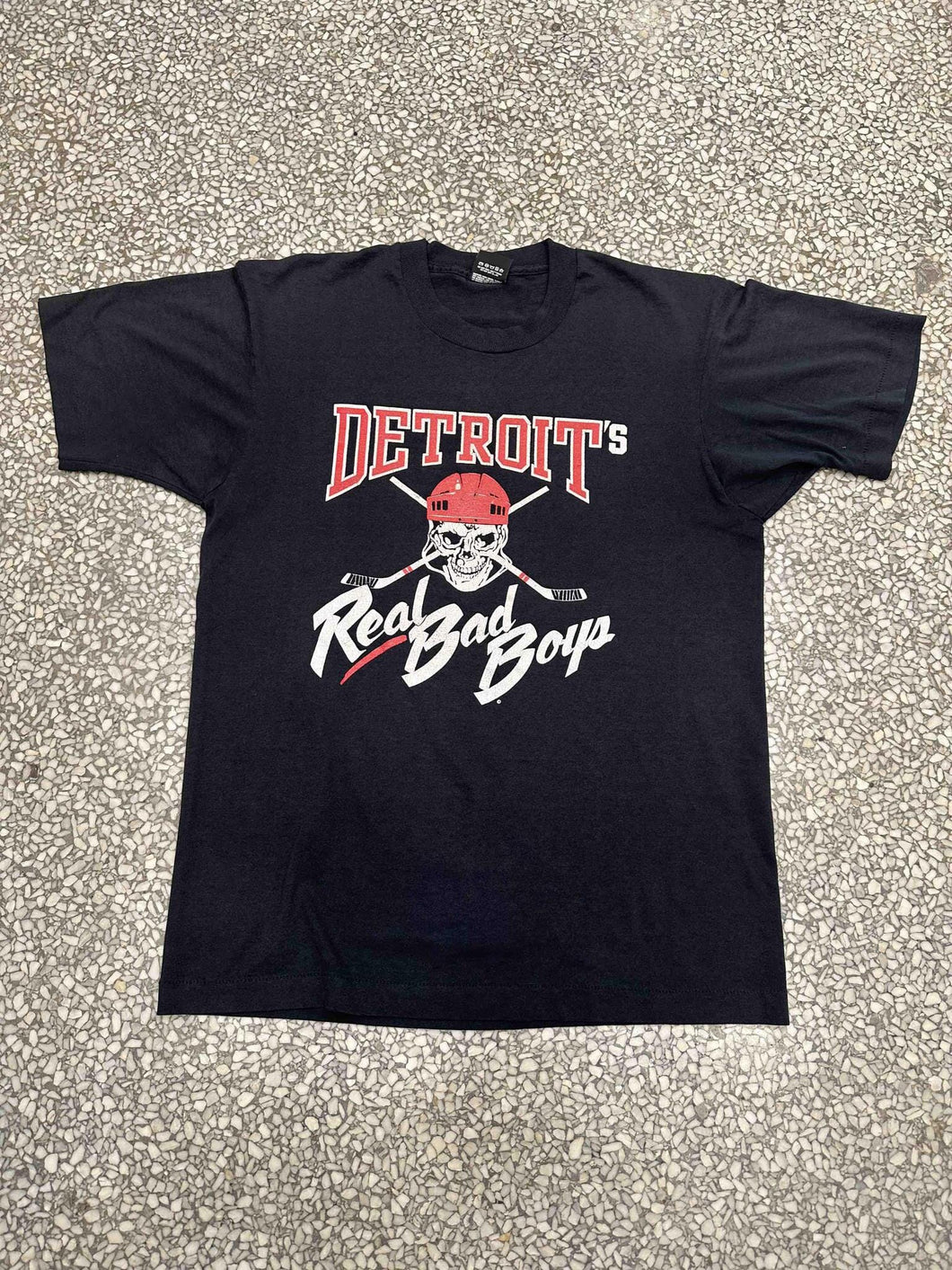 Detroit Red Wings Vintage 90s Detroit's Real Bad Boys Faded Black Rare ABC Vintage 