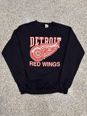 Detroit Red Wings Vintage 90s Jerzees Crewneck Black ABC Vintage 