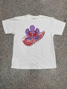 Detroit Red Wings Vintage 90s Octopus Faded White ABC Vintage 