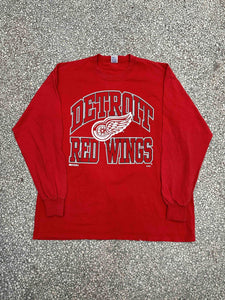 Detroit Red Wings Vintage 90s Russell L/S Tee Faded Red ABC Vintage 