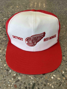 Detroit Red Wings Vintage Patches Trucker Hat White Red ABC Vintage 