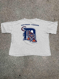 Detroit Tigers Vintage 1993 Leaping Tiger Through D Faded Grey ABC Vintage 