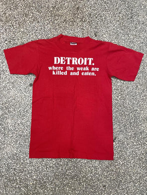 Detroit Where The Weak Are Killed And Eaten Vintage 90s Red ABC Vintage M 