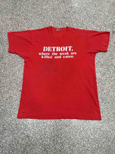 Load image into Gallery viewer, Detroit Where The Weak Are Killed And Eaten Vintage 90s Red ABC Vintage XL 