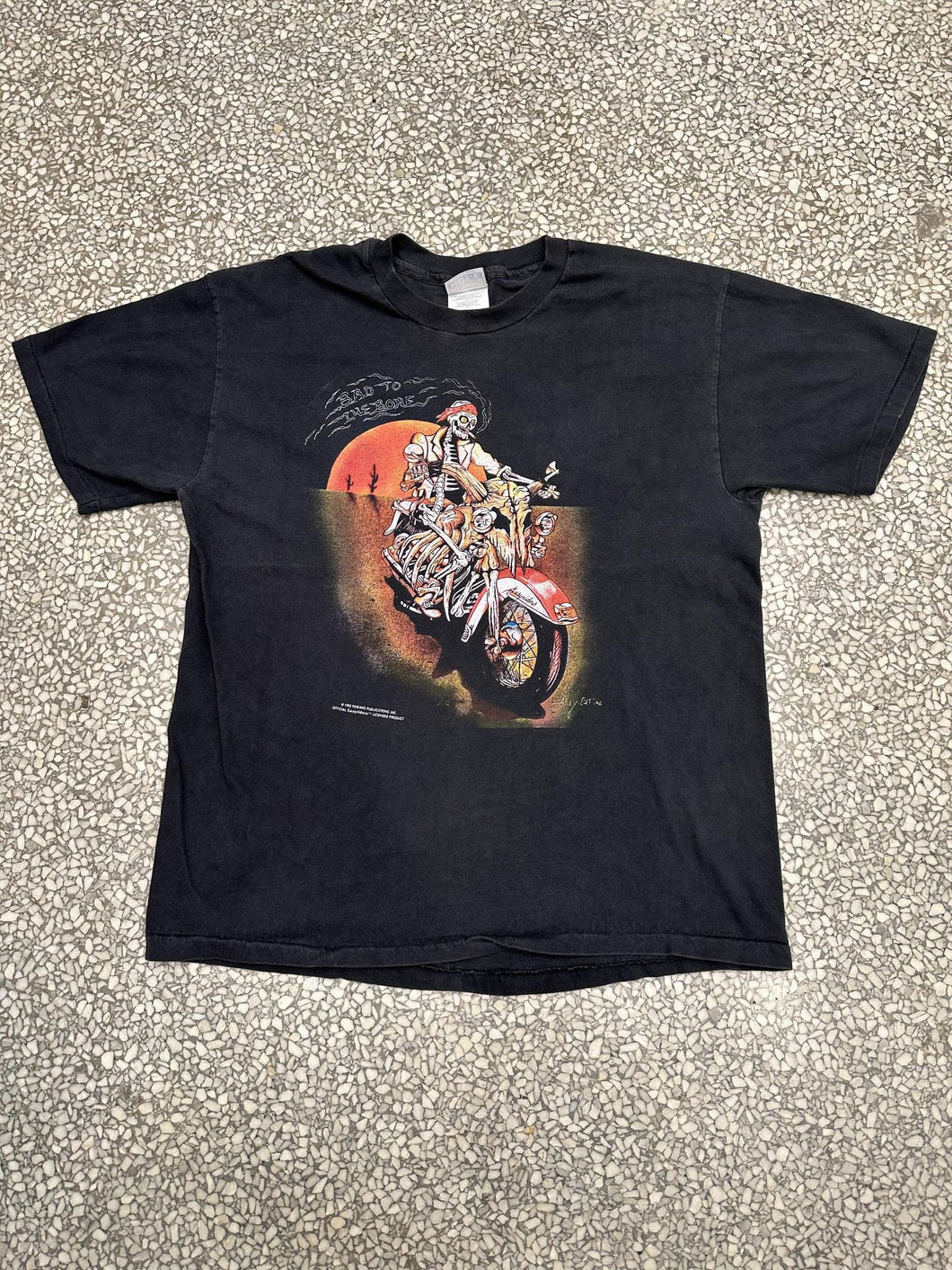 Easyriders Detroit Vintage 1992 Bad To The Bone Faded Black ABC Vintage 