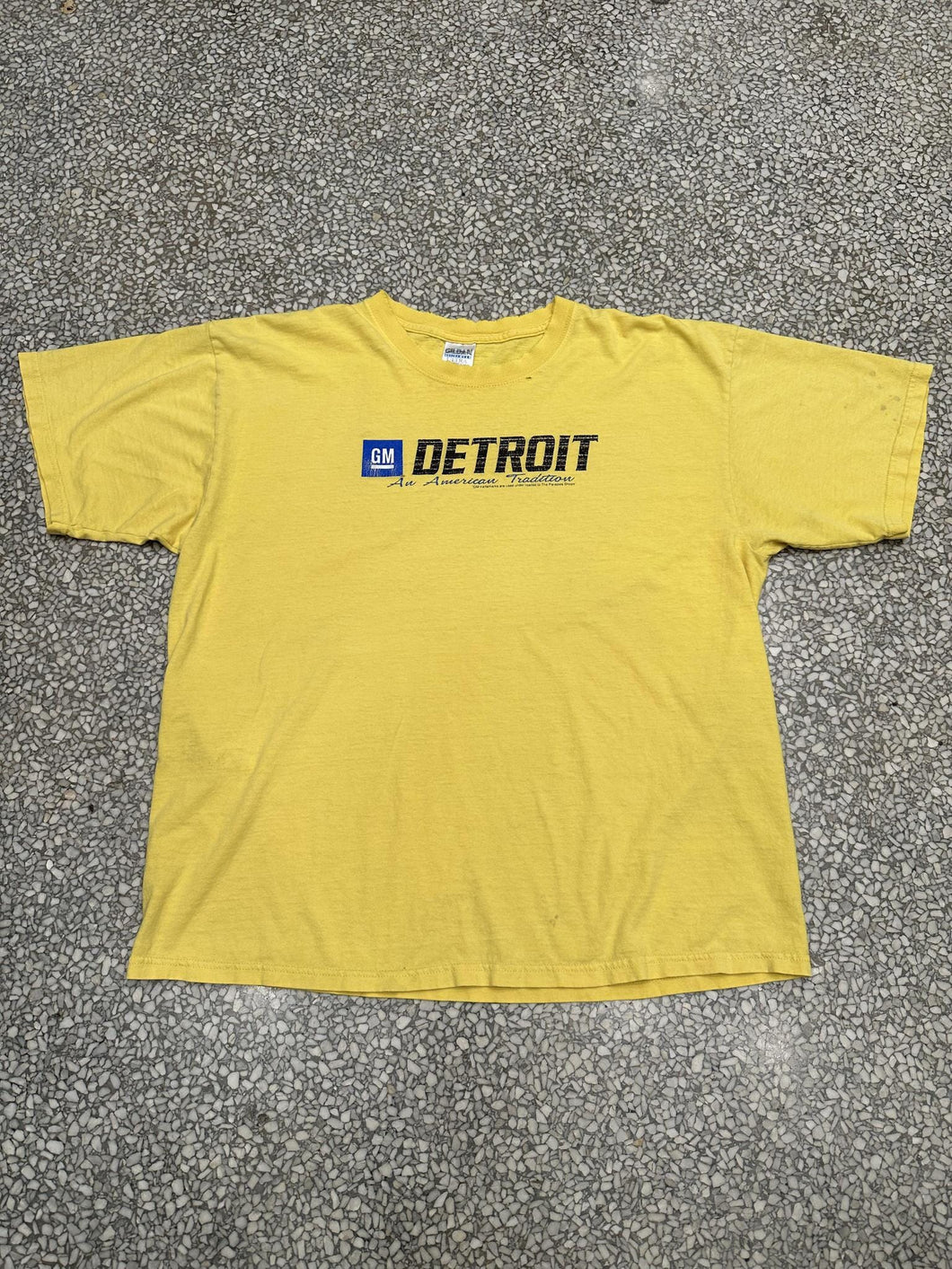 GM Detroit Vintage 90s Faded Yellow ABC Vintage 