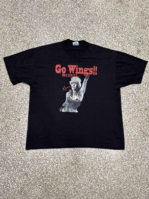 Go Wings Breast Wishes Xena Vintage 90s Faded Black ABC Vintage 