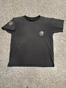 Harley Davidson Vintage 2002 Detroit Michigan Pocket Tee Faded Black ABC Vintage 