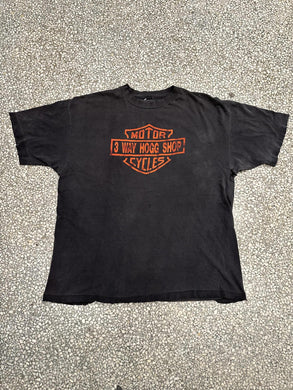 Harley Davidson Vintage 90s 3 Way Hogg Shop Faded Black ABC Vintage 