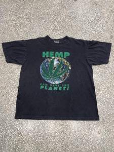 Hemp Can Save The Planet Vintage 90s Faded Black ABC Vintage 
