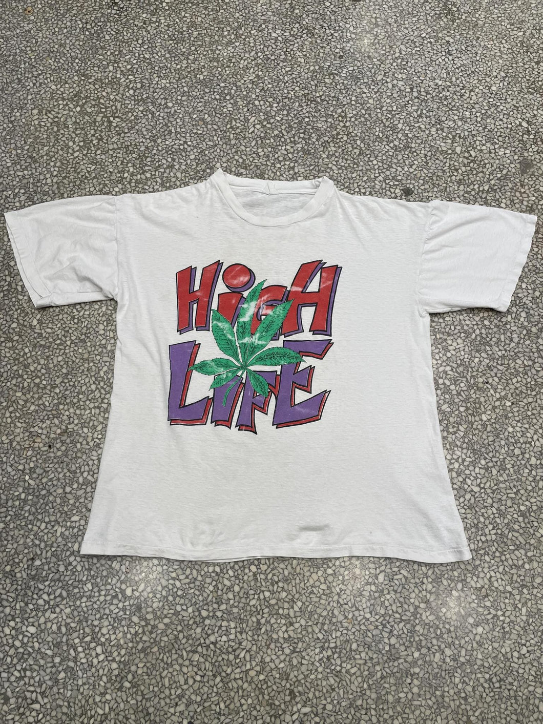 High Life Vintage 90s Faded White ABC Vintage 