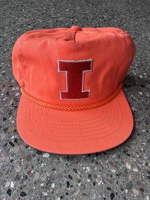 Illinois Letter I Patch Vintage Hat Neon Orange ABC Vintage 