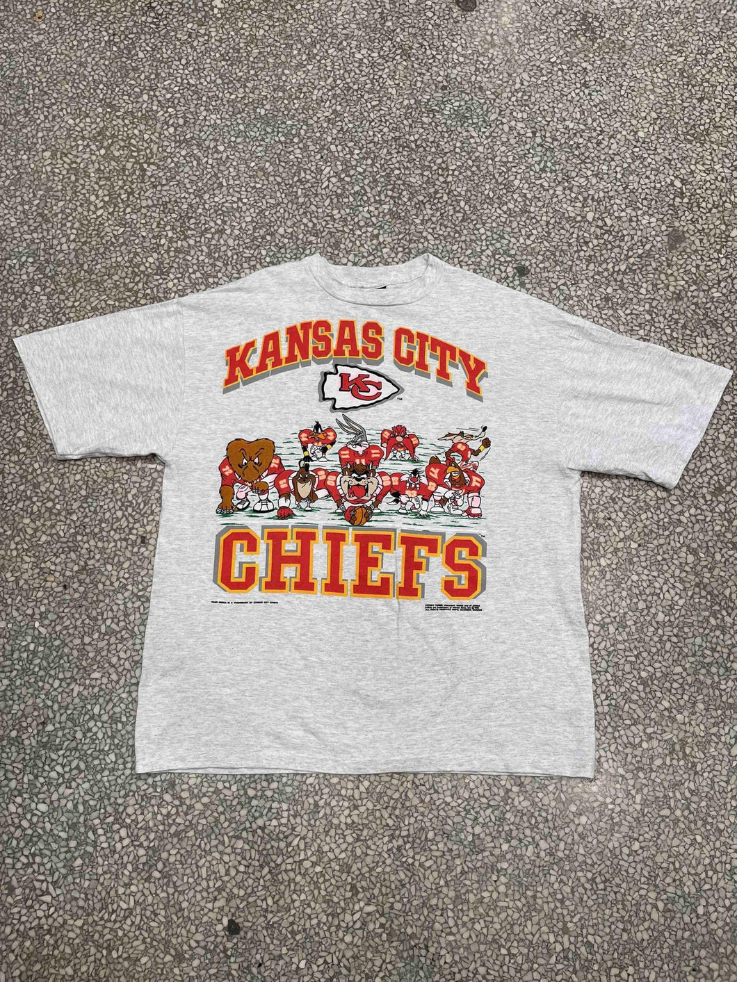 Kansas City Chiefs Vintage 1992 Looney Tunes Team Grey ABC Vintage 