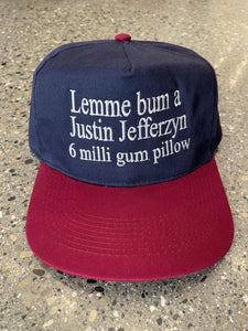 Lemme Bum A Justin Jefferzyn 6 Milli Gum Pillow Vintage Hat Navy Burgundy ABC Vintage 