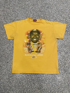 Los Angeles Lakers Kobe Bryant Here's To A Big Season Vintage 2000's Faded Yellow ABC Vintage 