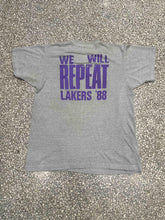 Load image into Gallery viewer, Los Angeles Lakers Vintage 1988 Fuck Detroit Pistons We Will Repeat Paper Thin Grey ABC Vintage 