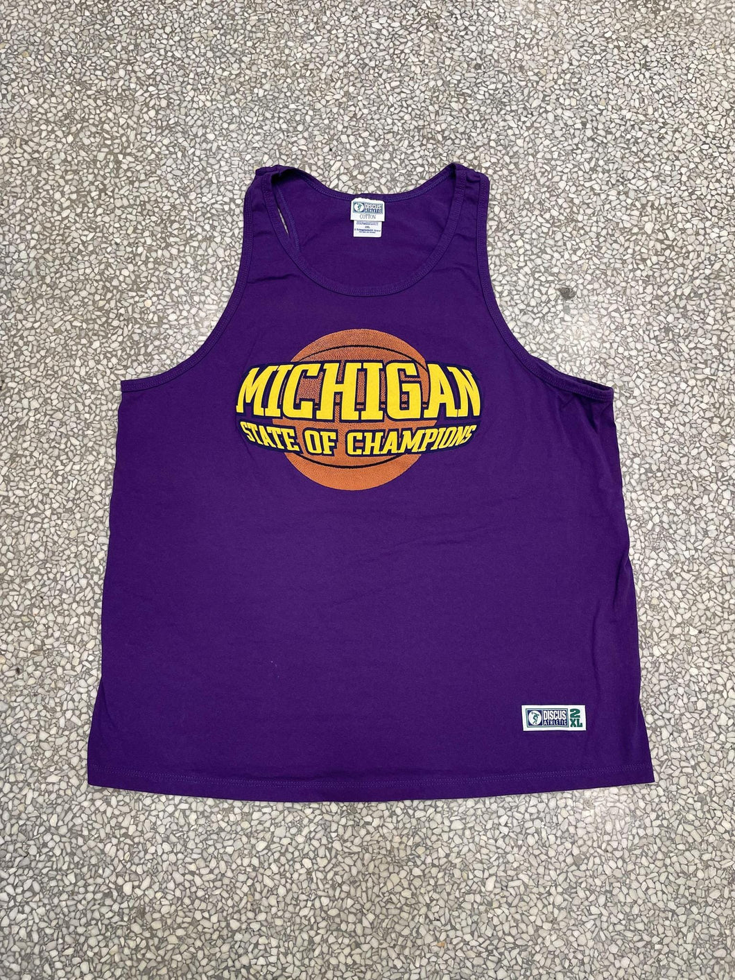 Michigan Basketball Vintage 90s Tank Top Purple ABC Vintage 